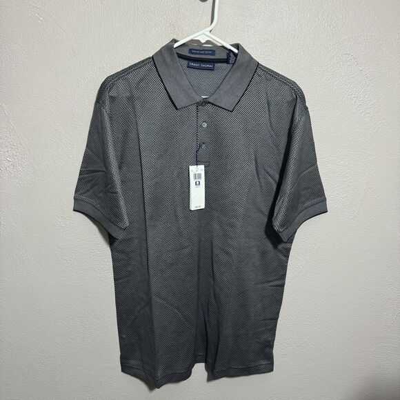 Grant Thomas Other - Grant Thomas Mens Golf Polo Shirt Sz S Gray Short Banded Sleeves NWT Cotton